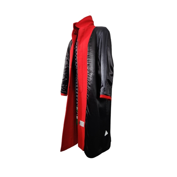 Collection elegante 3/4 red wool long coat - Picture 15 of 16